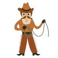 Cowboy, the Wild West. White background, isolate vector