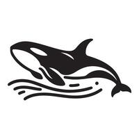 a black silhouette single line dolphin with white background image vector