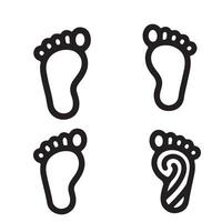 Footprint outline icon set image with white background vector