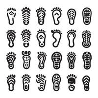 Footprint outline icon set image with white background vector