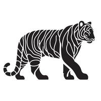 a black silhouette single line lion with white background image vector