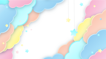 Clouds Gradient Colorful Frame png