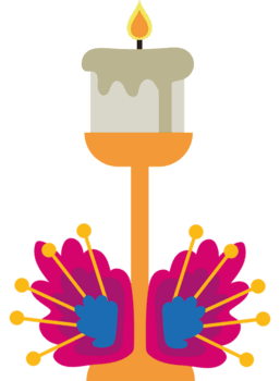 un vistoso vela con un flor en parte superior png