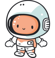 An astronaut in a white suit and helmet png