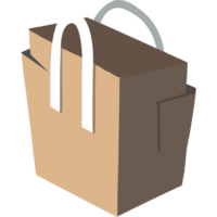 A brown paper bag with handles on it png