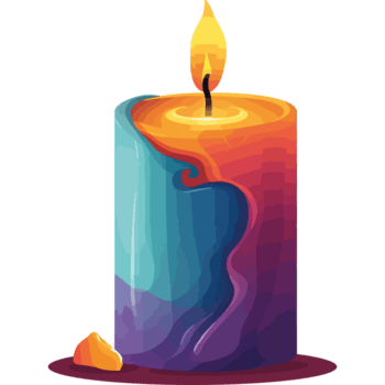 un vistoso vela con un fuego en eso png