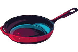 A frying pan with a spoon in it png