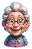 Granny with a Joyful and Happy Expression png
