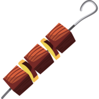 A skewer with two wooden sticks on it png