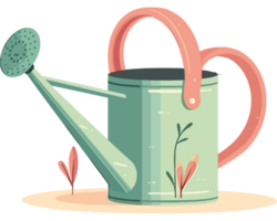 A watering can with a pink handle and a green handle png