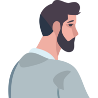 A man with a beard and a gray shirt png