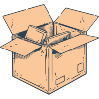 An open box with a book inside png