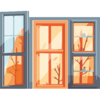 An open window with trees outside png