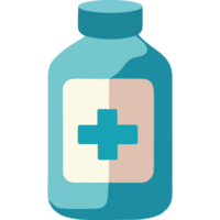 A bottle of medicine with a cross on it png