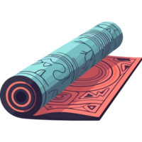 A rolled up piece of carpet with a design on it png