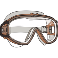 A pair of goggles with a black and brown frame png