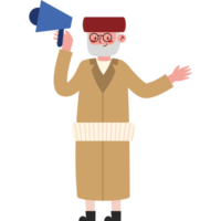 An old man with a megaphone png