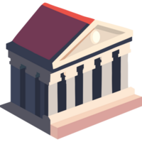 An illustration of a building with columns png
