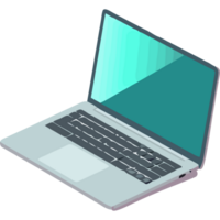 An open laptop computer with a green screen png
