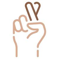 Crossed fingers icon for web, app, infographic, etc vector