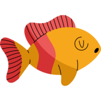 Fish icon with red and orange stripes png