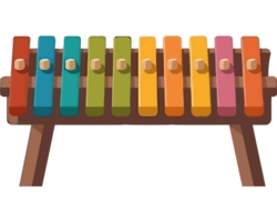 A colorful xylophone with many different colored keys png