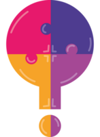 A colorful puzzle piece with a question mark on it png