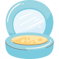 A blue round container with a yellow object inside png