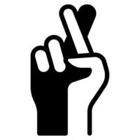 Crossed fingers icon for web, app, infographic, etc vector
