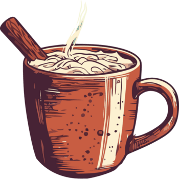 heiß Schokolade mit Zimt Stock im ein Becher png