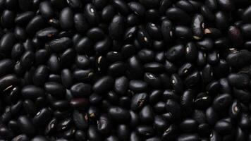 Black beans seeds background, macro beans, closeup bean video