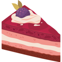A slice of cake with a raspberry filling png