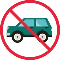 No parking sign with a car in the middle png