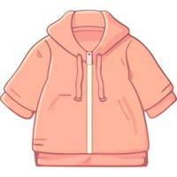 A pink hoodie with a zipper on the front png
