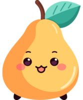 A pear with a green leaf on it png