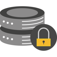 A stack of disks with a padlock on top png