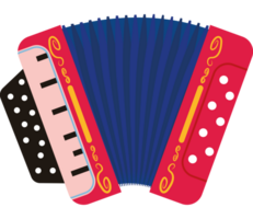 A red accordion with polka dots on it png