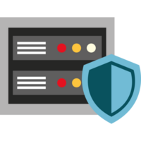 A shield and a computer with a red dot png