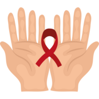 Two hands with a red ribbon on them png