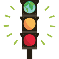 A traffic light with a globe on it png