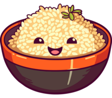 A bowl of rice with a smiley face png
