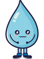A cartoon water drop with a smile on its face png