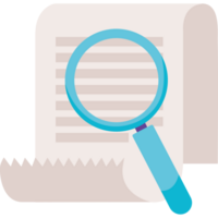 Searching for a document with a magnifying glass png