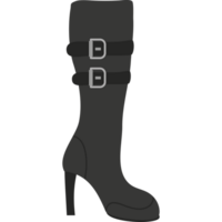 Black boots with buckles on the side png
