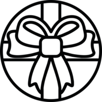A black and white image of a bow in a circle png