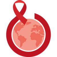 Red ribbon on a globe png