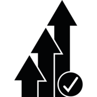 An arrow pointing up with a check mark png