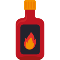 A bottle of ketchup with a flame on it png