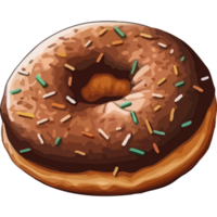 A donut with sprinkles on it is shown png