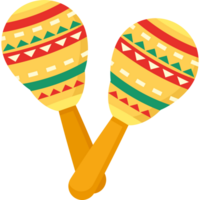 Two maracas with colorful patterns on them png